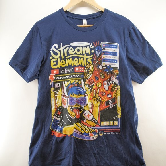 2022 Twitch Con -‎ Stream Elements T Shirt Large Blue - Picture 1 of 6